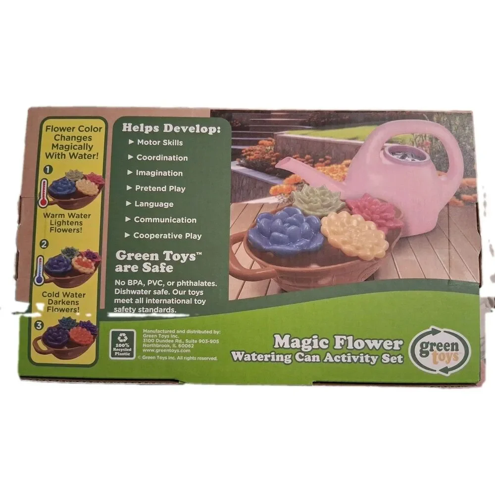 Green Toys Magic Flower Watering Can Activity Toy Set Eco-Friendly Recycled